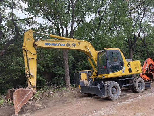 คอมแพคต์ญี่ปุ่น ใช้เครื่องขุด Komatsu PC150W-6 ใช้เครื่องขุดล้อ