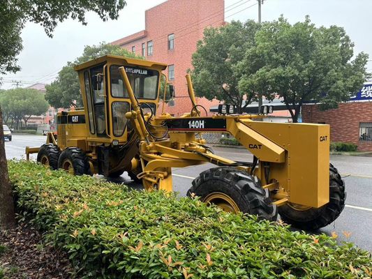 ญี่ปุ่นเดิม 140H Caterpillar Motor Grader การใช้งานความปลอดภัยมือสอง