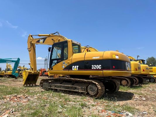 320C เครื่องขุด CAT ที่ใช้แล้ว Caterpillar เครื่องขุด 20 ตัน การดําเนินงานความปลอดภัย