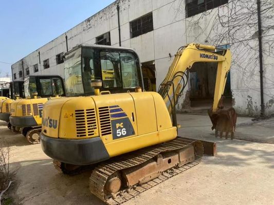 สีเดิม ใช้เครื่องขุด Komatsu PC56MR-2 ในสภาพดีเยี่ยม