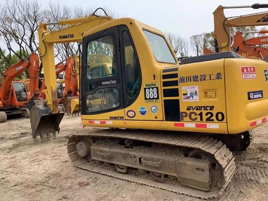 12 ตันใช้ Komatsu PC120-6 รอบคลุม เครื่องขุดไฮดรอลิก การรับประกันความปลอดภัย