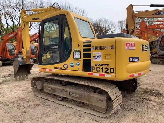 12 ตันใช้ Komatsu PC120-6 รอบคลุม เครื่องขุดไฮดรอลิก การรับประกันความปลอดภัย