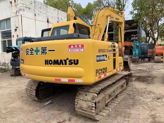 12 ตันใช้ Komatsu PC120-6 รอบคลุม เครื่องขุดไฮดรอลิก การรับประกันความปลอดภัย