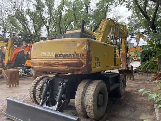 คอมแพคต์ญี่ปุ่น ใช้เครื่องขุด Komatsu PC150W-6 ใช้เครื่องขุดล้อ