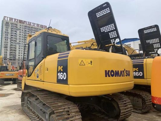 ญี่ปุ่น Komatsu PC160LC-7 Mini Crawler Excavator มือสอง พร้อมเครื่องยนต์แรง