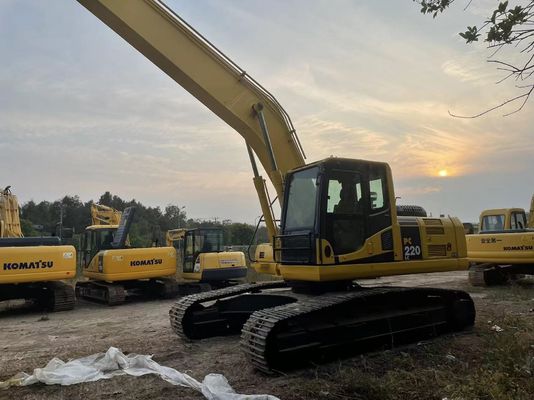 Originla Japan Used Komatsu Excavator PC220-7 Crawler กับแขนยาว 18 เมตร