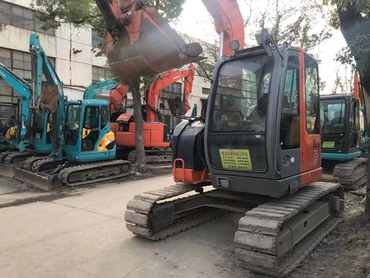 ญี่ปุ่น ใช้ Excavator ZX75US-3 พลังงานประหยัด Hitachi Crawler Excavator