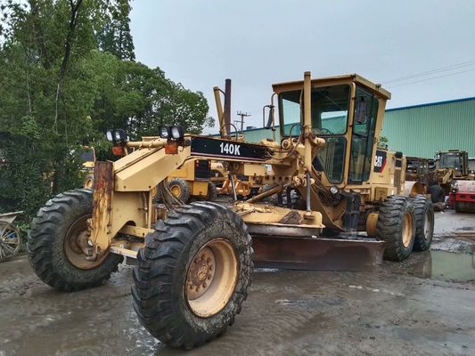 สหรัฐอเมริกาเดิม 140K ใช้ CAT Motor Grader ผลผลิตสูง ประหยัดเชื้อเพลิง