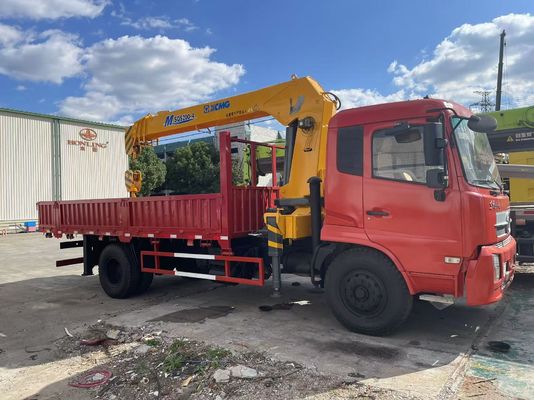 8 ตัน XCMG SQS200-4 รถบรรทุกติดตั้งเครนมือสองกับรถบรรทุก DongFeng ปี 2019