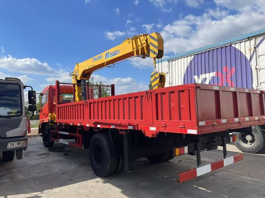 8 ตัน XCMG SQS200-4 รถบรรทุกติดตั้งเครนมือสองกับรถบรรทุก DongFeng ปี 2019