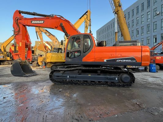 สีใหม่ ใช้ Doosan DX340LC-9C เครื่องขุด Crawler ในสภาพดีเยี่ยม