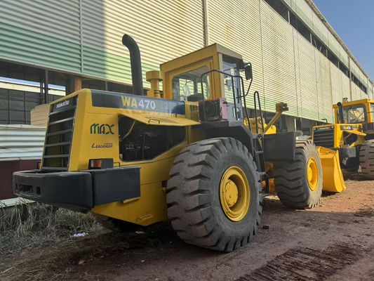 สีใหม่ WA470-3 เครื่องบรรทุกล้อ Komatsu ที่ใช้สําหรับการก่อสร้าง ตะวันออกกลาง