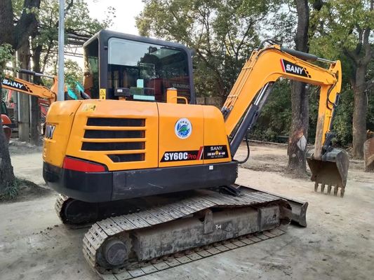 2020 ปีใช้ SANY SY60C-9 เครื่องขุดแคลนขนาดเล็ก สีเดิม
