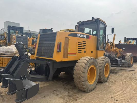6 Drive Motor Grader 2023 ปีที่ใช้ XCMG GR2153 Motor Grader ประหยัดเชื้อเพลิงสําหรับการก่อสร้าง